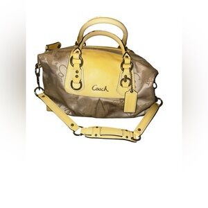 Coach Yellow and Tan Satchel